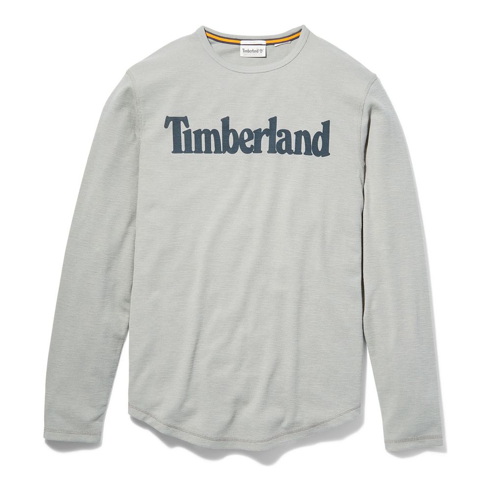 Camisa Timberland Hombre Dyer River Slim-Fit Long-Sleeve Waffle-Knit Gris - Chile OAM-873490